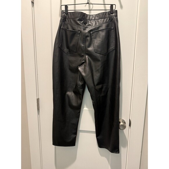 Abercrombie & Fitch The Ankle Straight Ultra High Rise Faux Leather Pants 31 12 - Picture 4 of 4